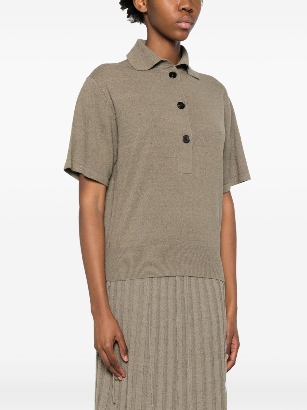 knitted polo top - 3