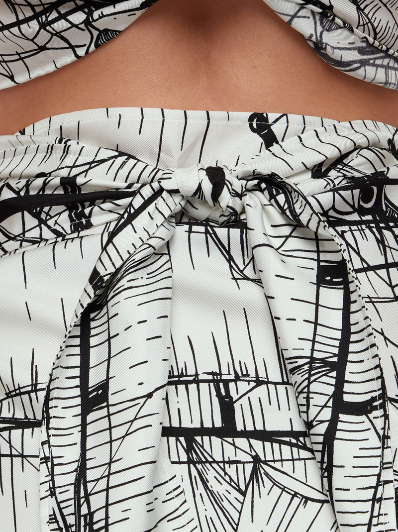 FERRAGAMO Veliero print sarong skirt outlook