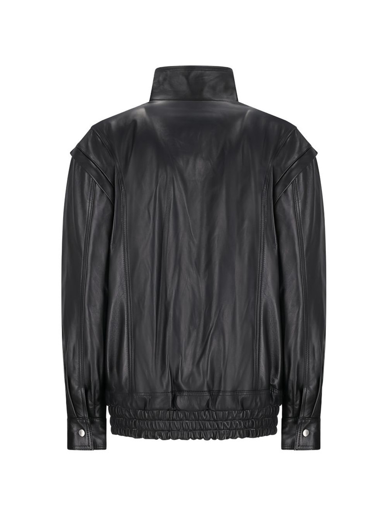 Alessandra Rich removable-sleeve leather bomber jacket outlook