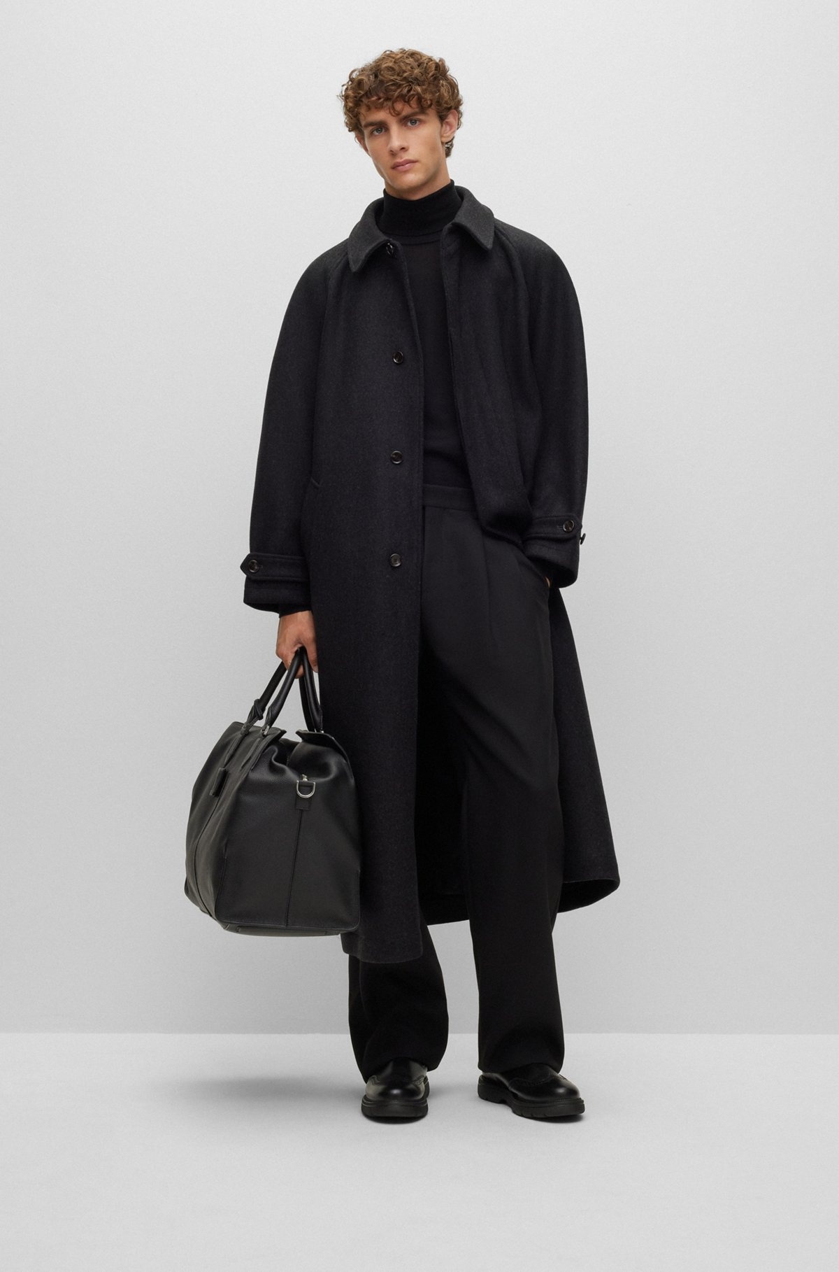 REGULAR-FIT COAT IN VIRGIN WOOL AND CASHMERE - 4