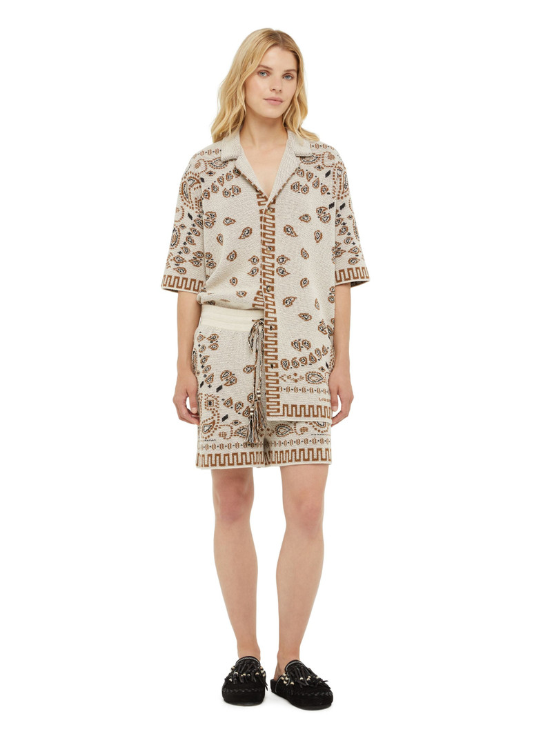 Cotton Piquet Bandana Shorts 4