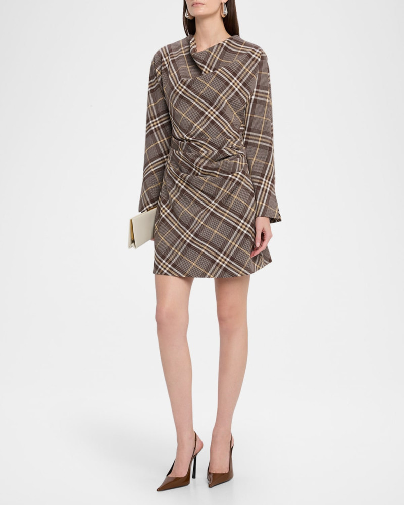 Harpor Satin Long-Sleeve Mini Dress 4