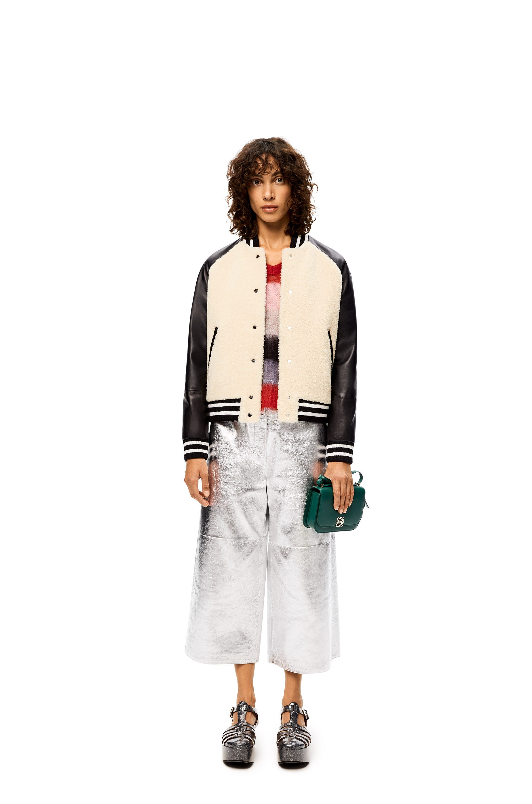 Cropped elasticated trousers in nappa - 2