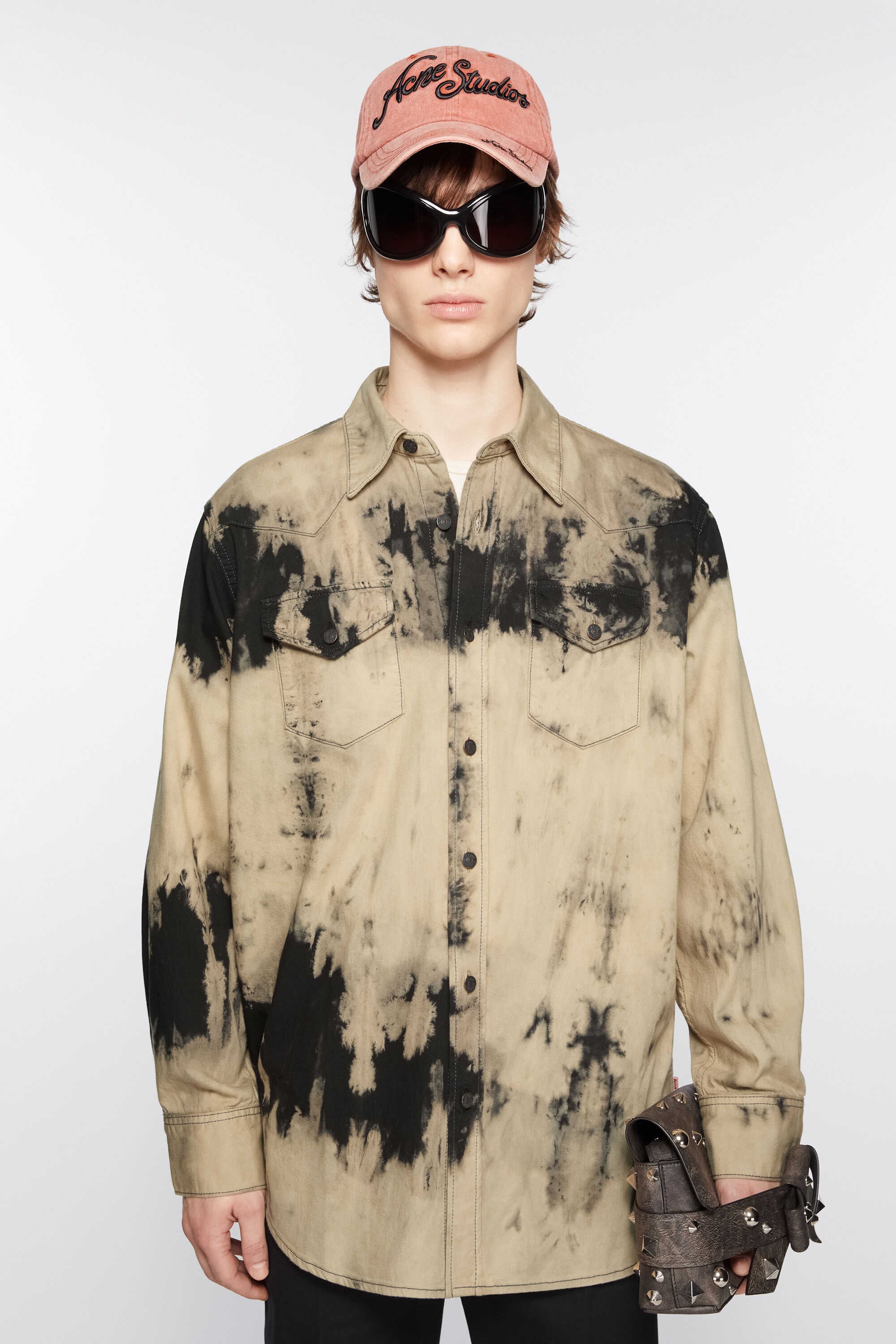 Denim shirt - Relaxed fit - Black/beige - 2