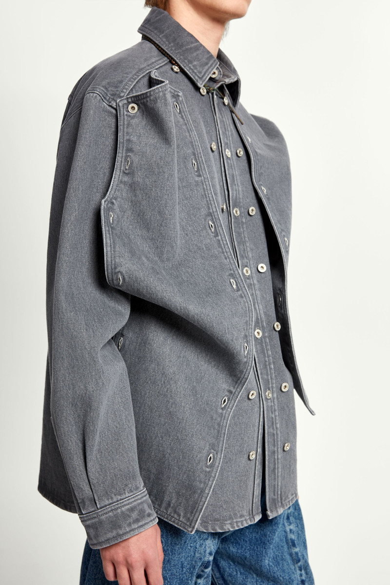 Classic Button Panel Denim Shirt 7