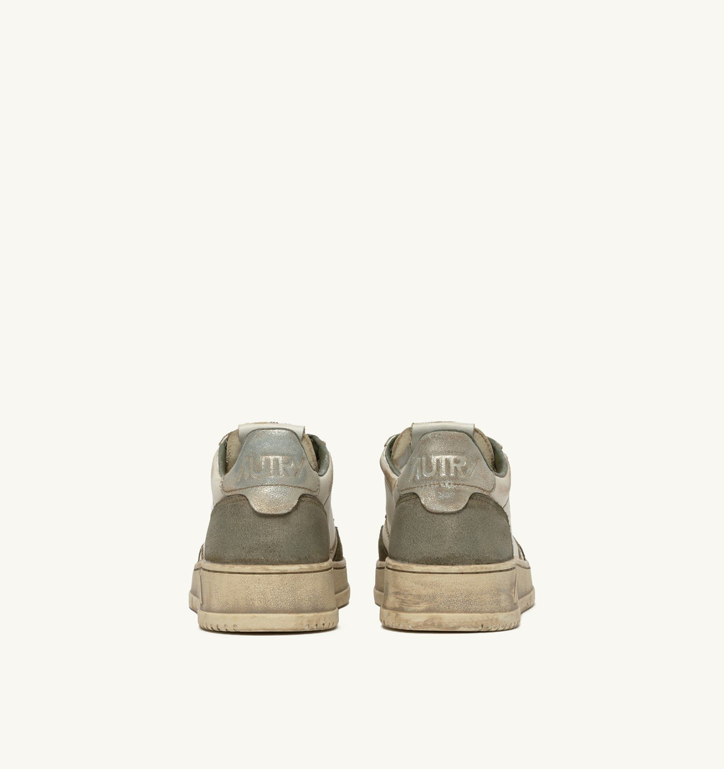 MEDALIST LOW SNEAKERS SUPER VINTAGE IN WHITE AND SILVER LEATHER AND LIZARD SUEDE - 3