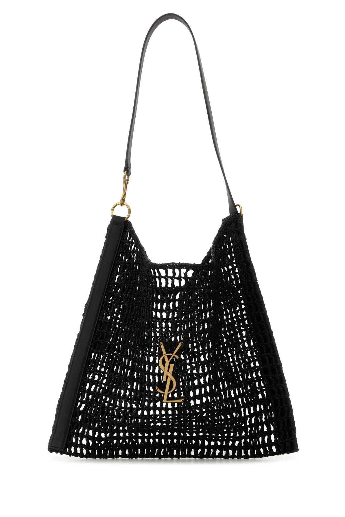 Saint Laurent Men Black Raffia Shopping Bag - 1