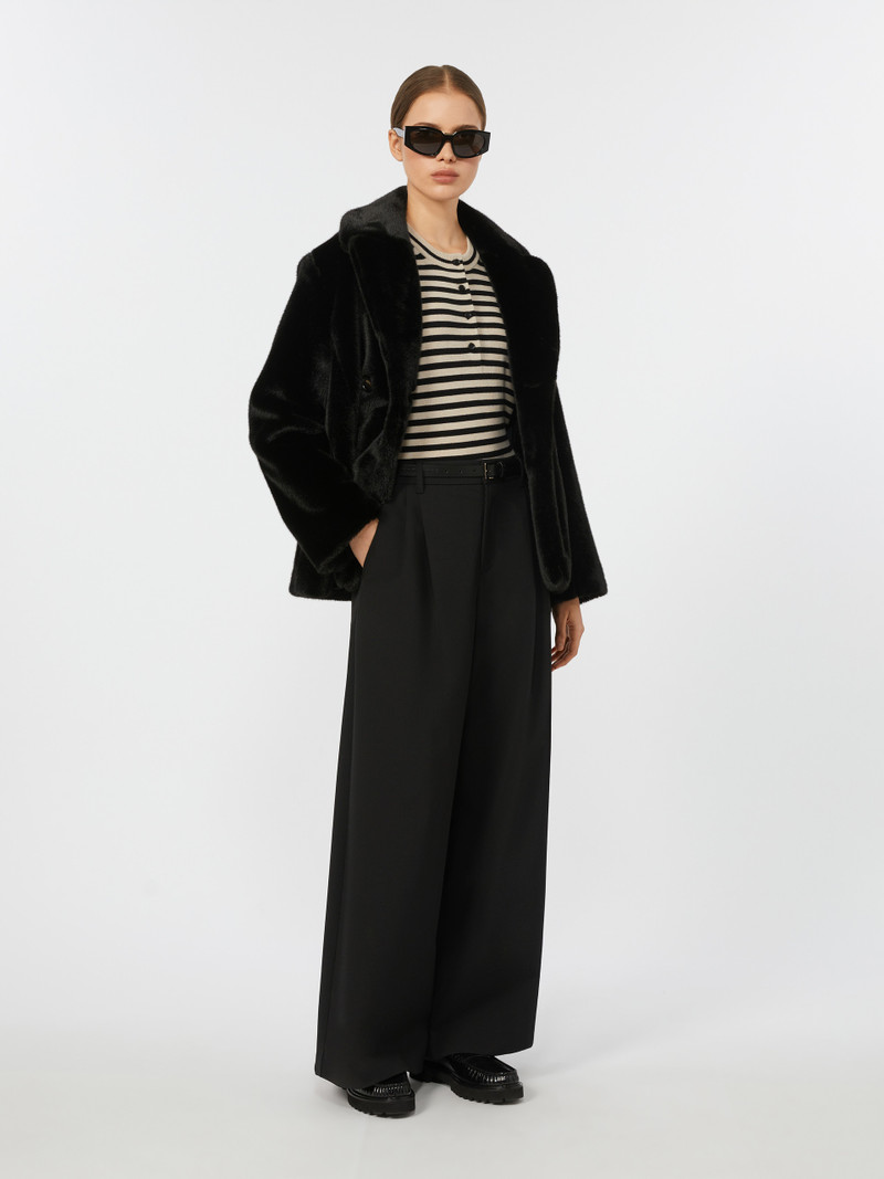 'S Max Mara LAURA Double-breasted jacket with a fluffy texture outlook