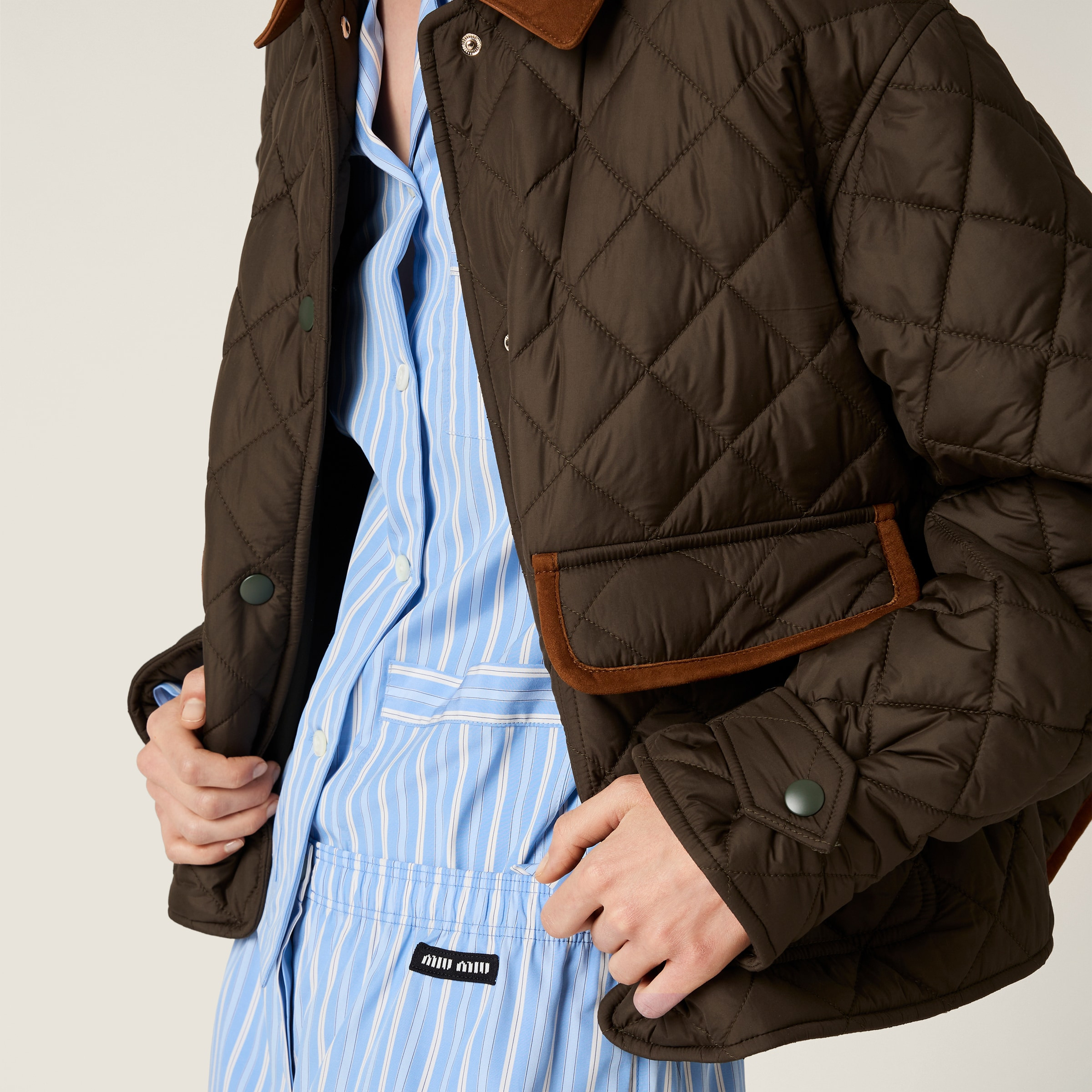 Quilted technical pongé blouson jacket - 5