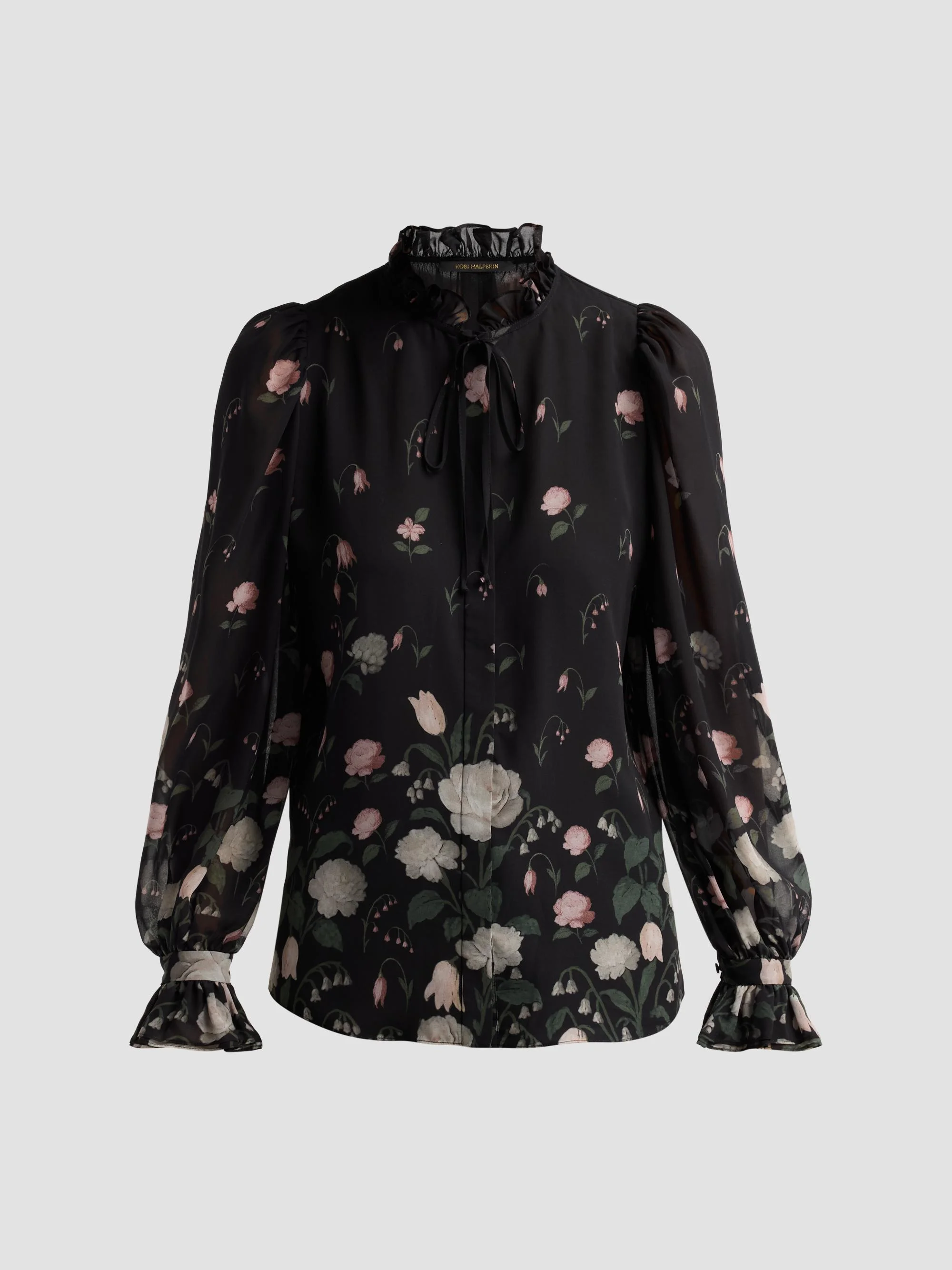 Women's Jack Floral Chiffon Blouse - Black Multi - 1