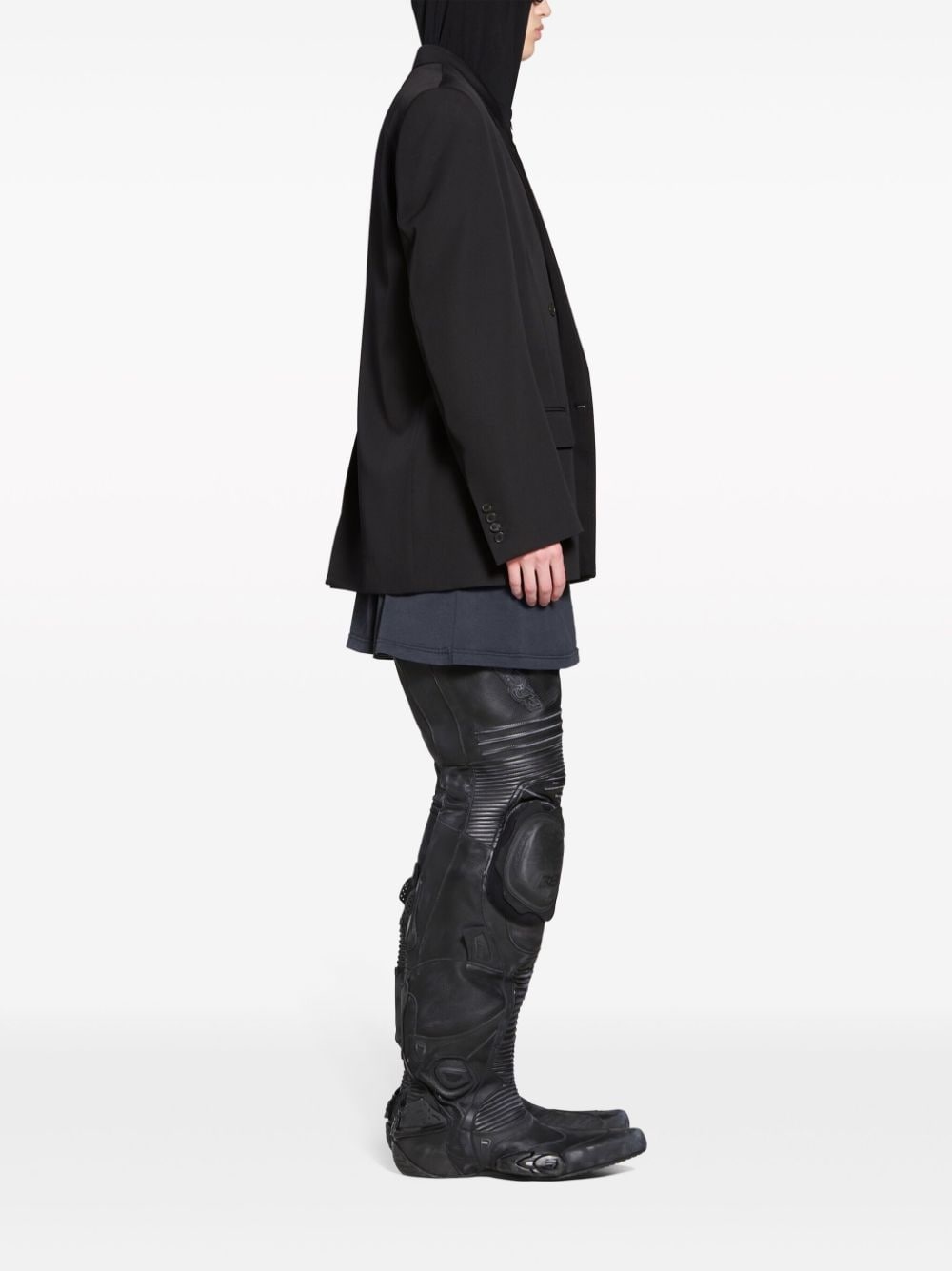 double-breasted wool blazer - 3