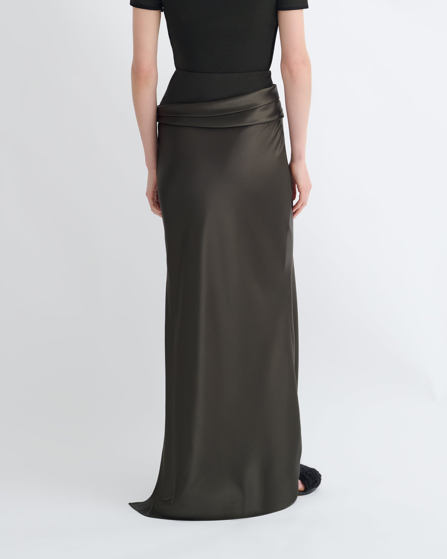 Mesh Jersey and Slip Satin Skirt - 5