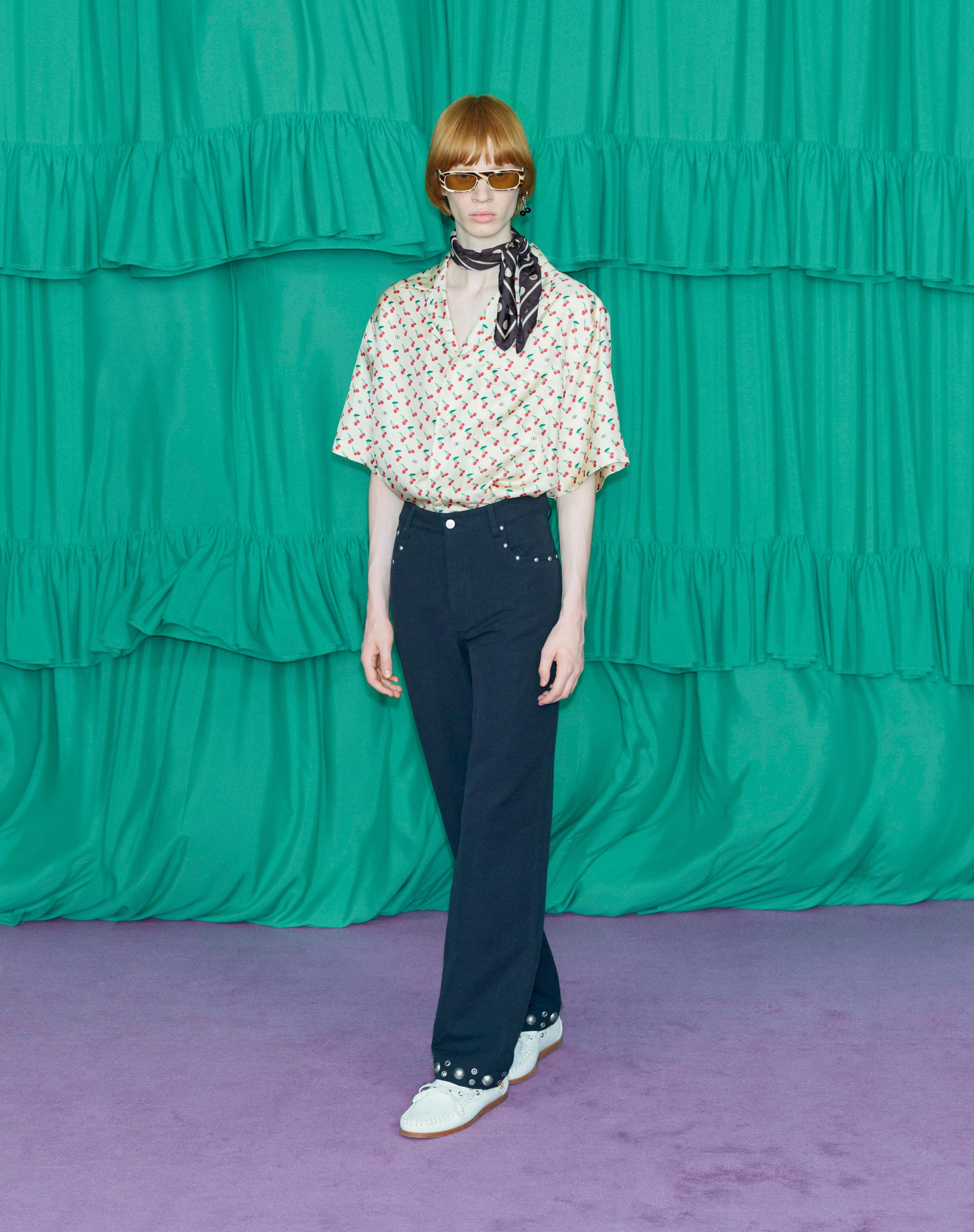 COTTON POPLIN BOWLING SHIRT WITH CHERRYFIC PRINT - 8