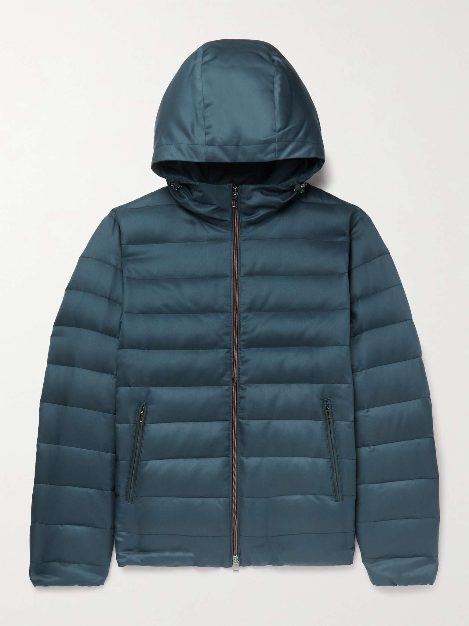 Gateway Quilted Silk-Twill Hooded Down Jacket - 1