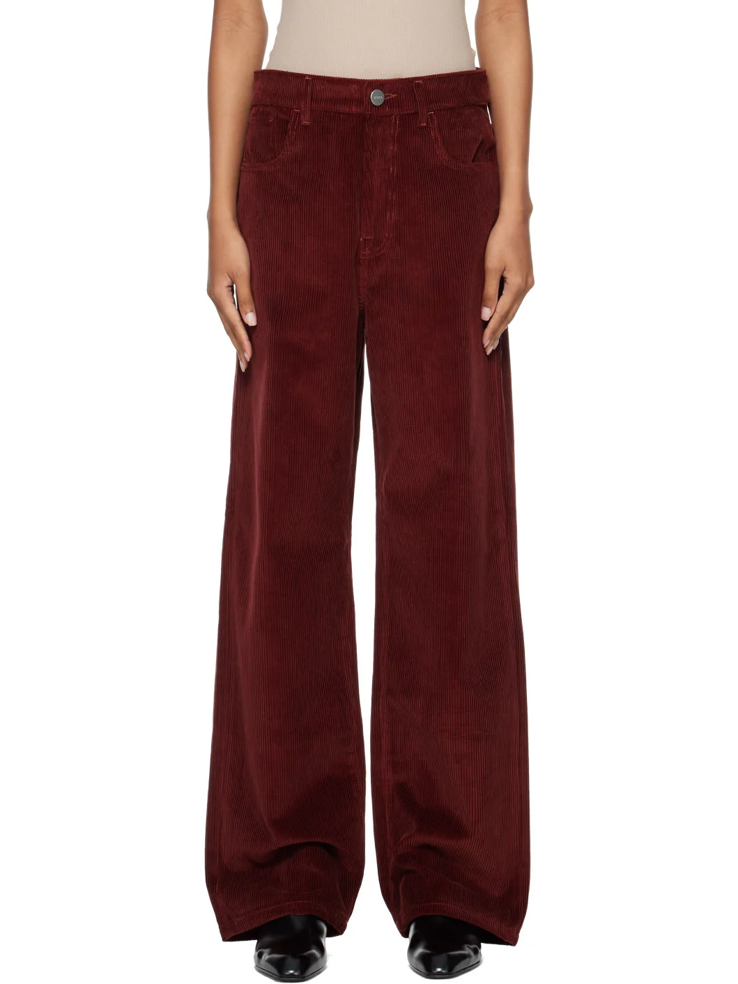 Red Bruun Signature Baggy Corduroy Trousers - 1