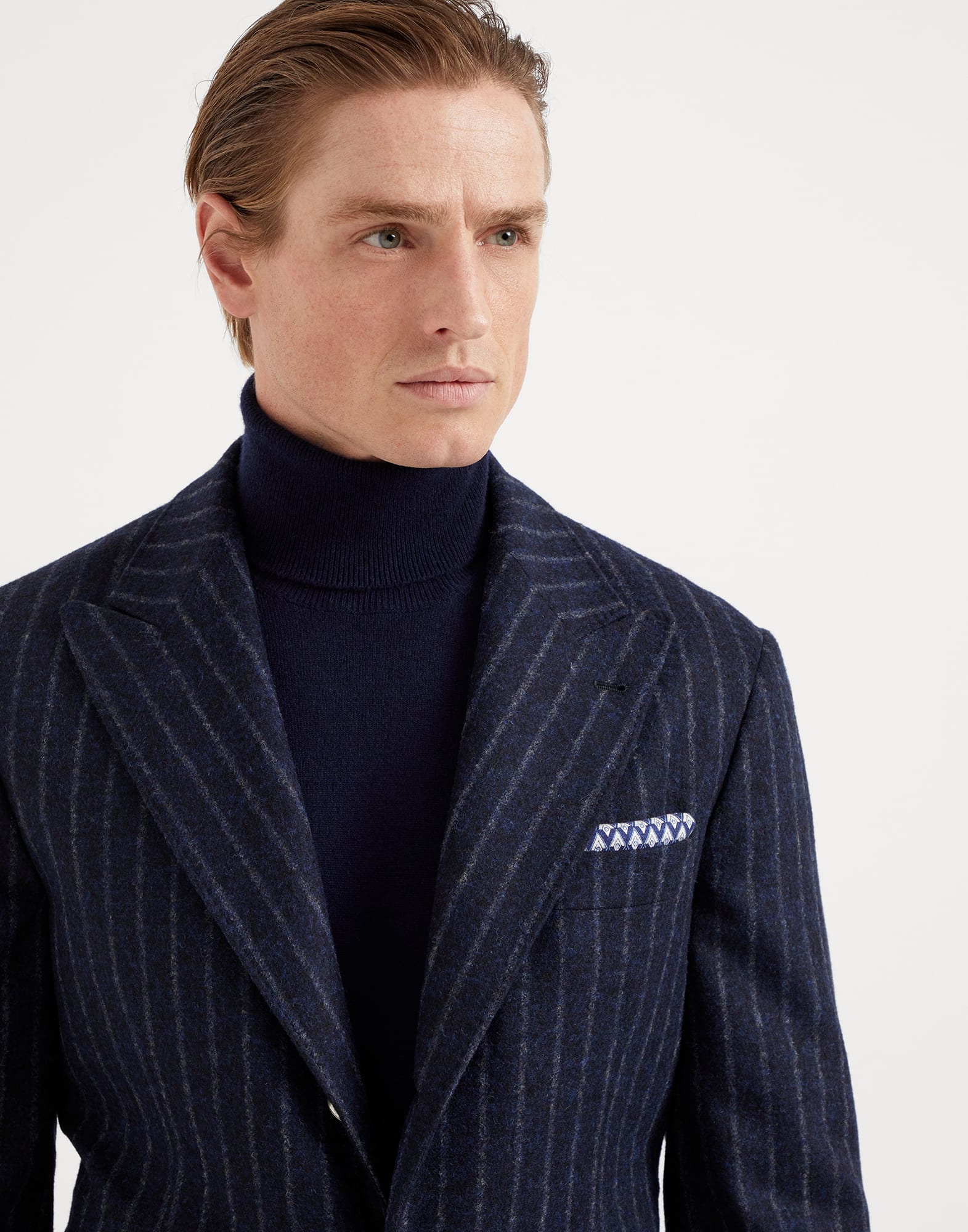 Silk pocket square with geometric design - 3