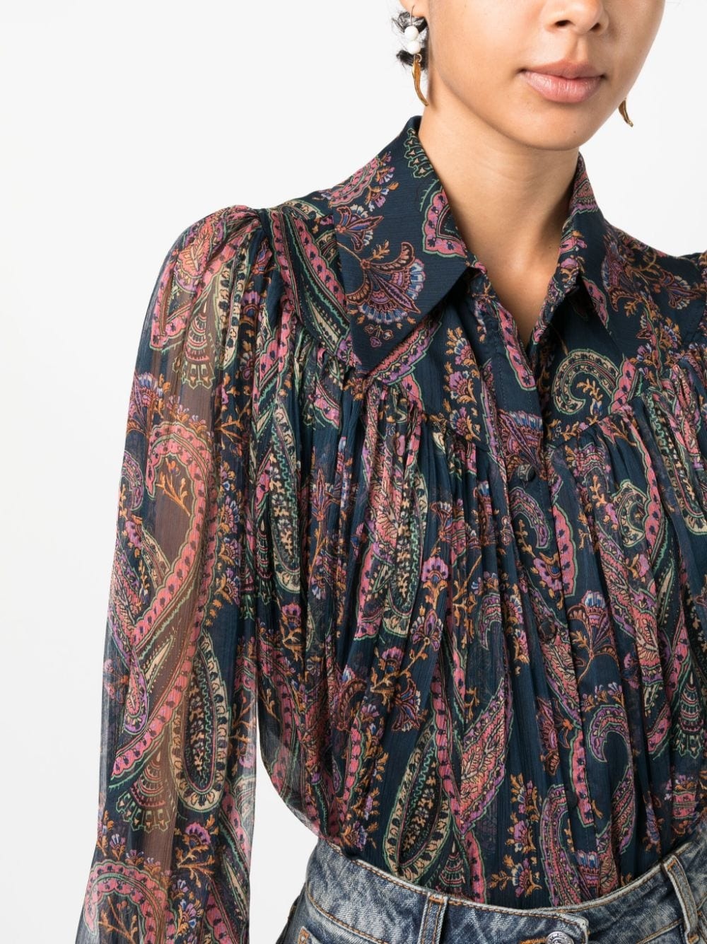 paisley-print silk shirt - 5