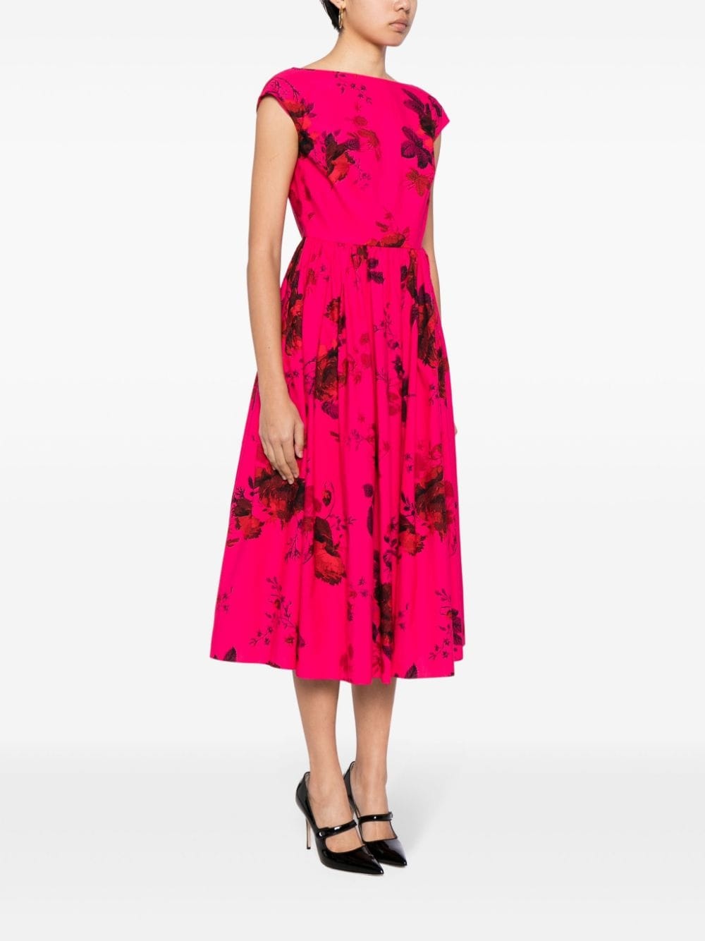 floral-print cotton midi dress - 5