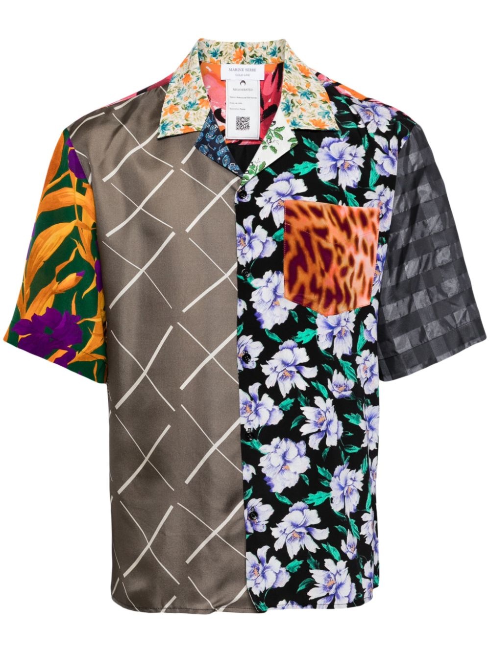 Regenerated colour-block silk shirt - 1