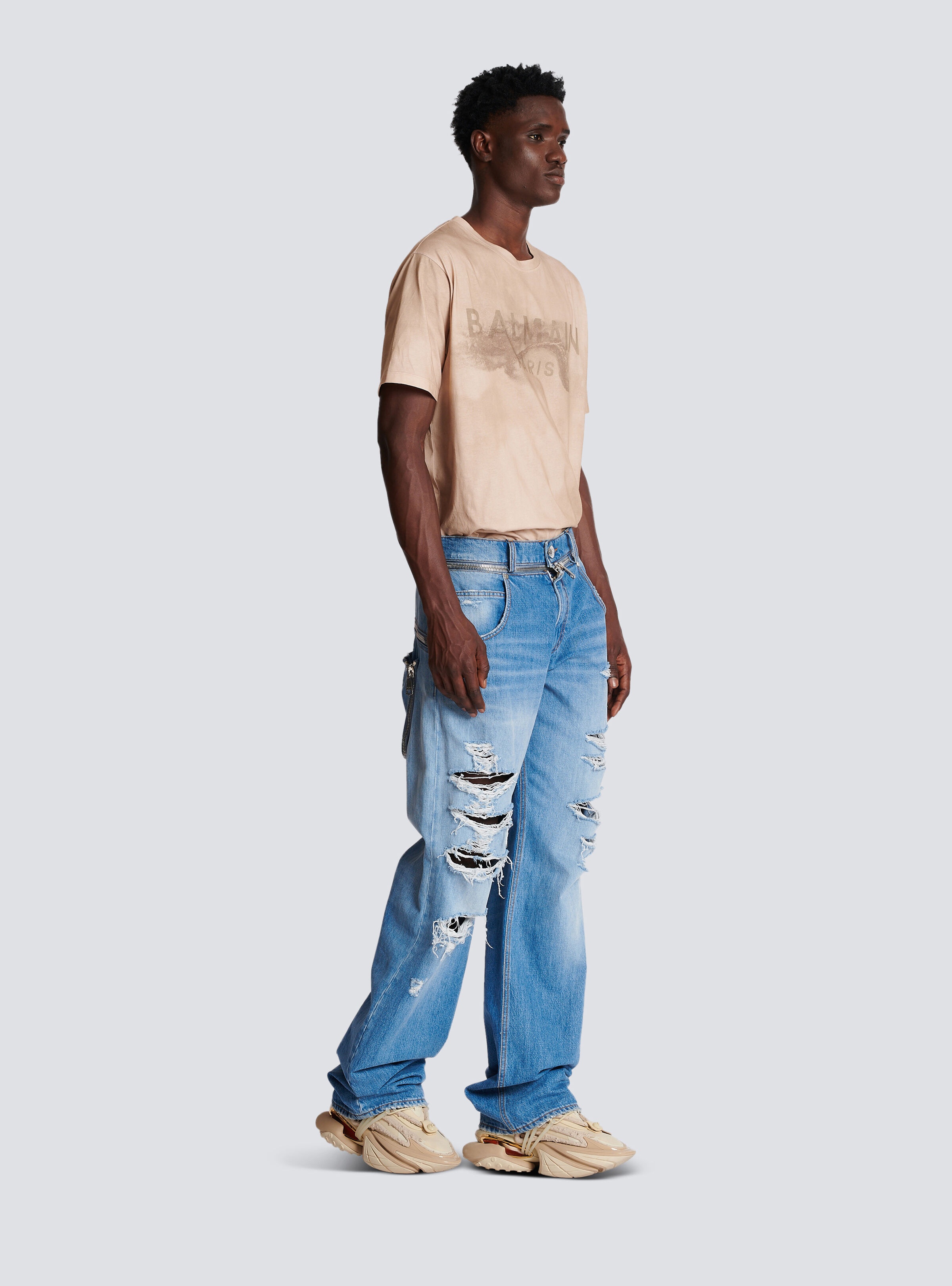 Wide-leg cotton jeans - 3