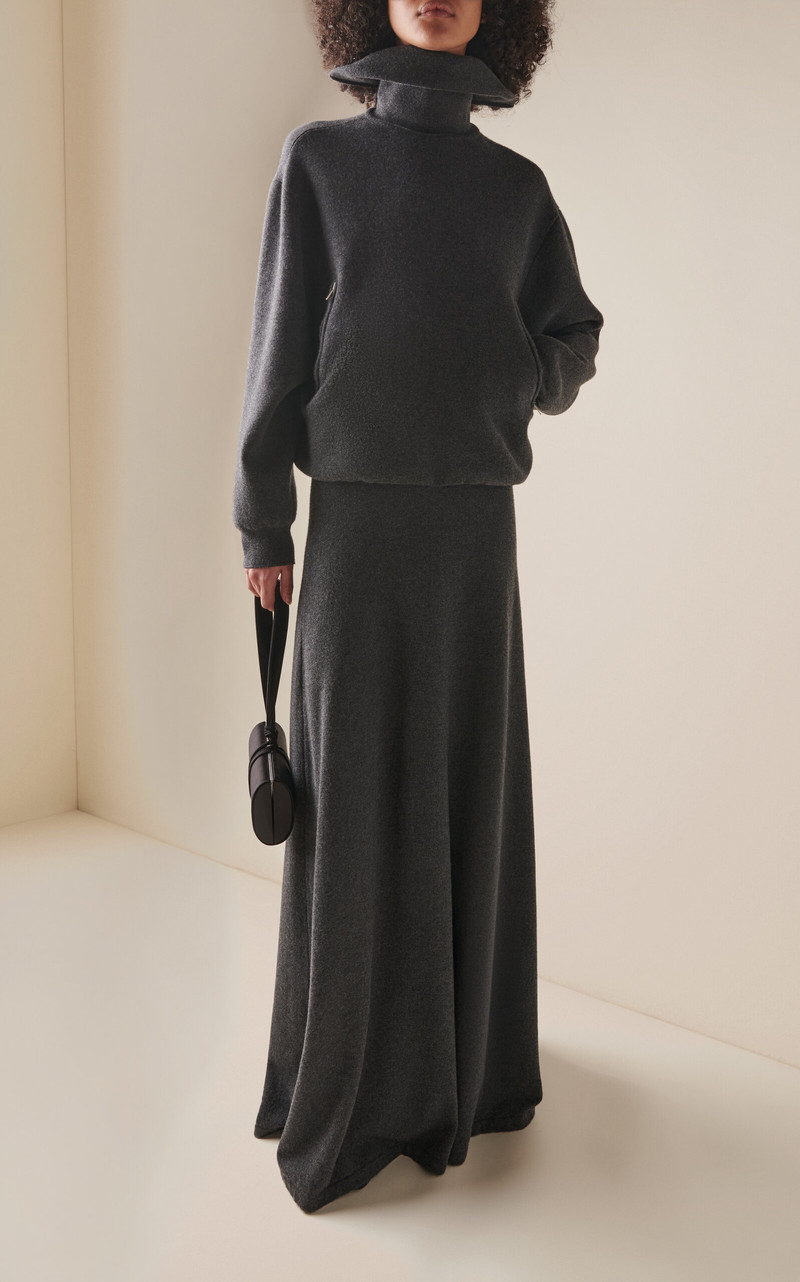 BALENCIAGA Wool Maxi Skirt grey outlook