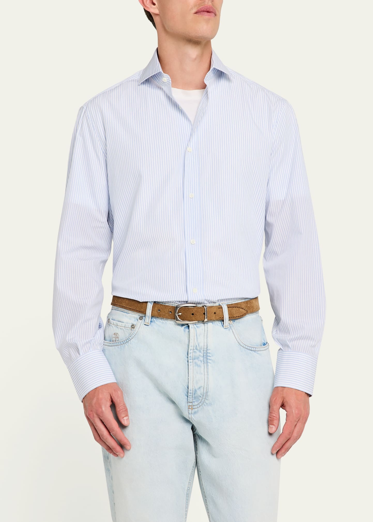 Men's Modern-Fit Stripe Dress Shirt - 4