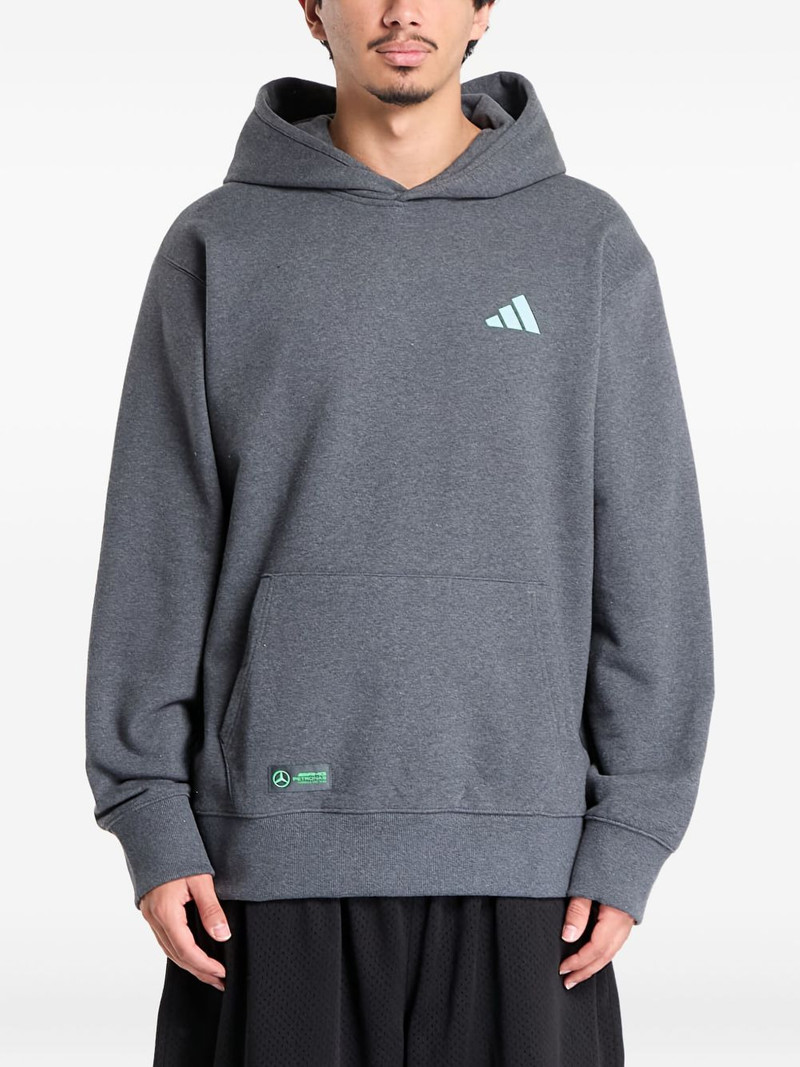 x Mercedes logo-detail hoodie 1