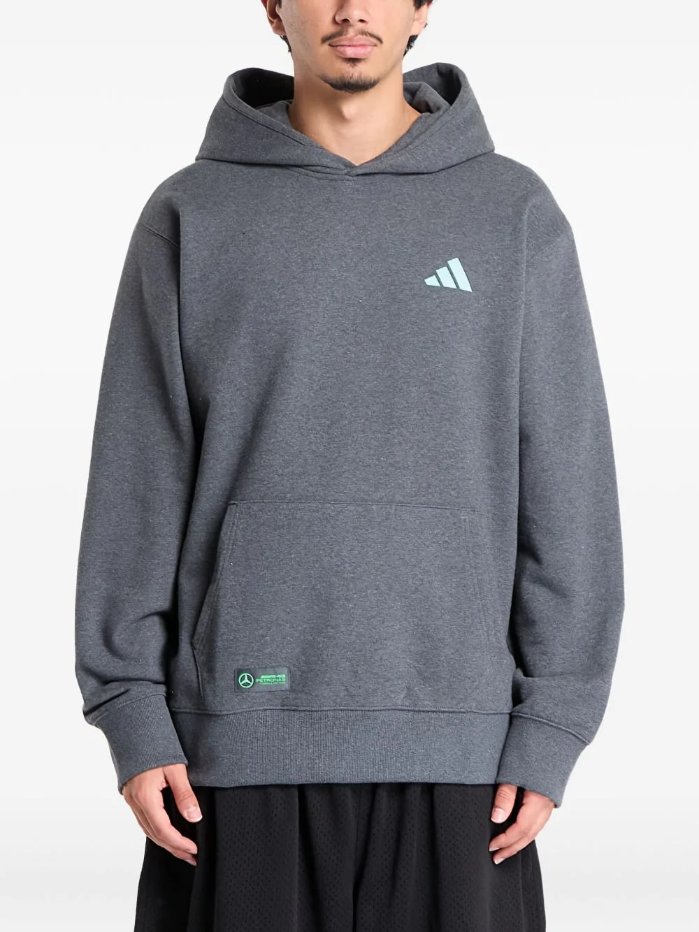 x Mercedes logo-detail hoodie - 1