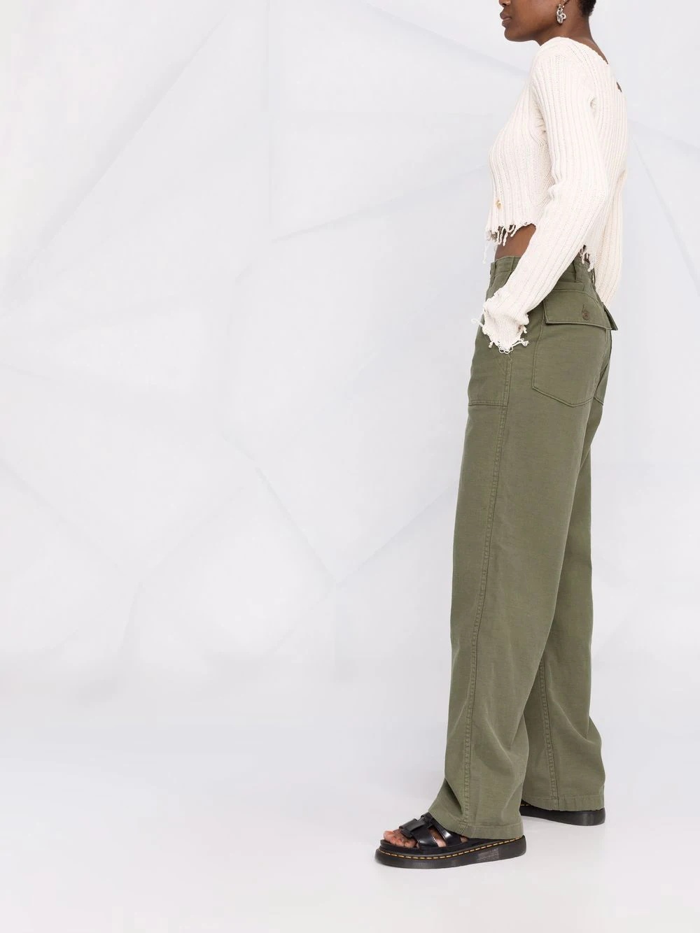 low-rise wide-leg trousers - 6