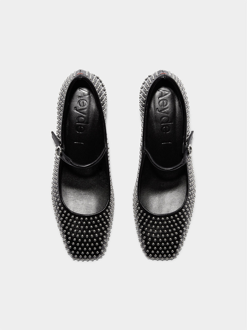 Aline Mini Studs Leather Mary-Jane Pumps 5