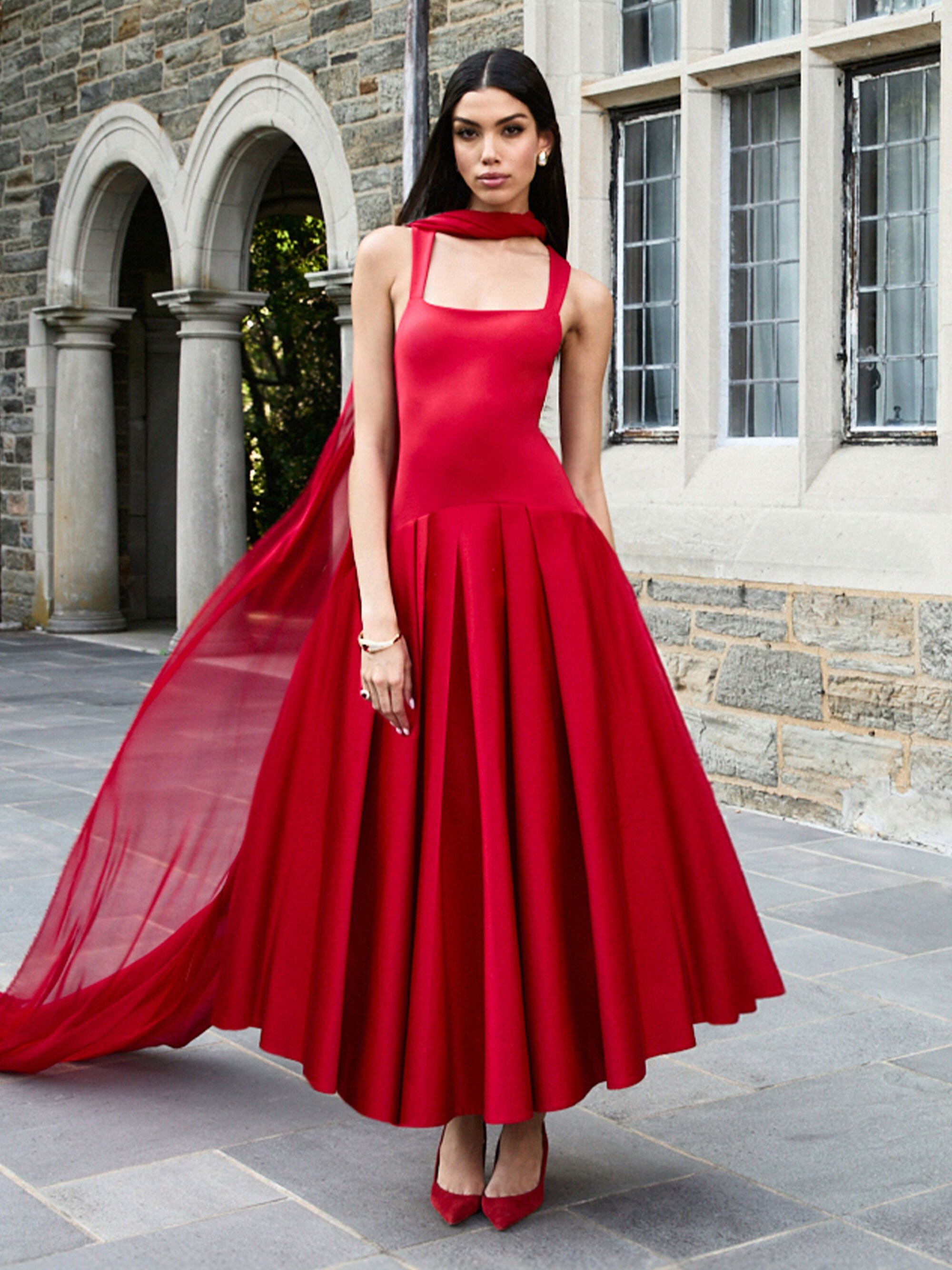 ADLEY DROP WAIST MIDI DRESS - 7