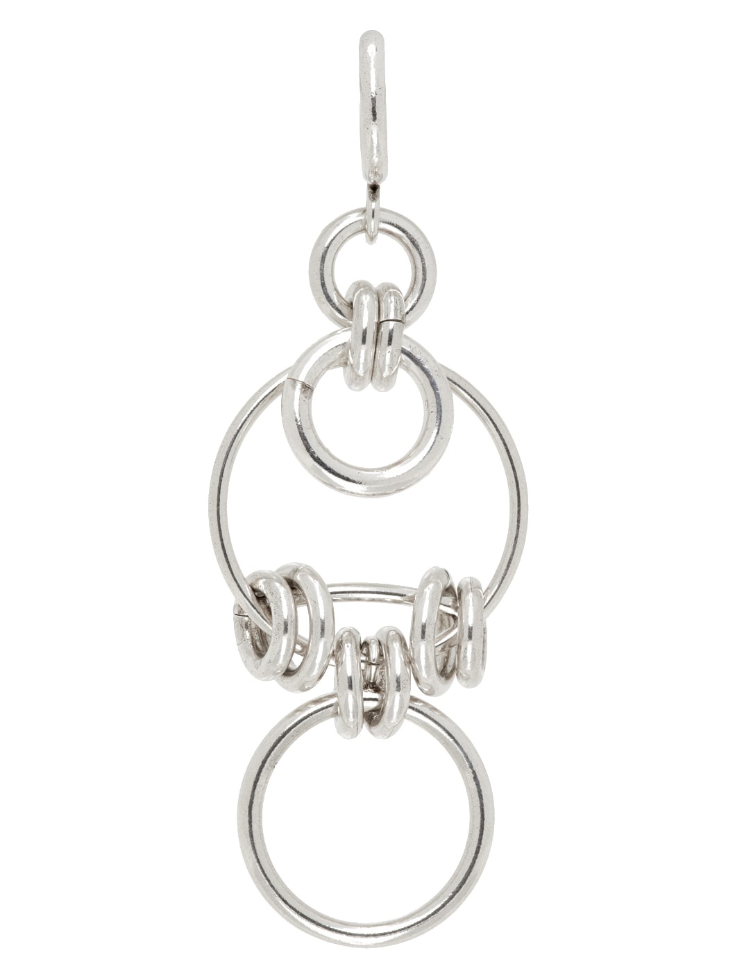 Silver Multi Ring Boucle Single Earring - 1