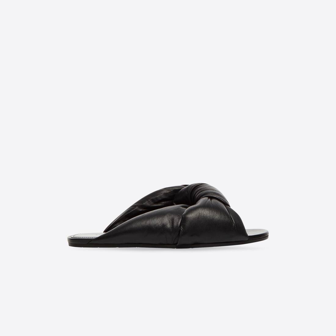Women's Drapy Flat Sandal in Black - 1