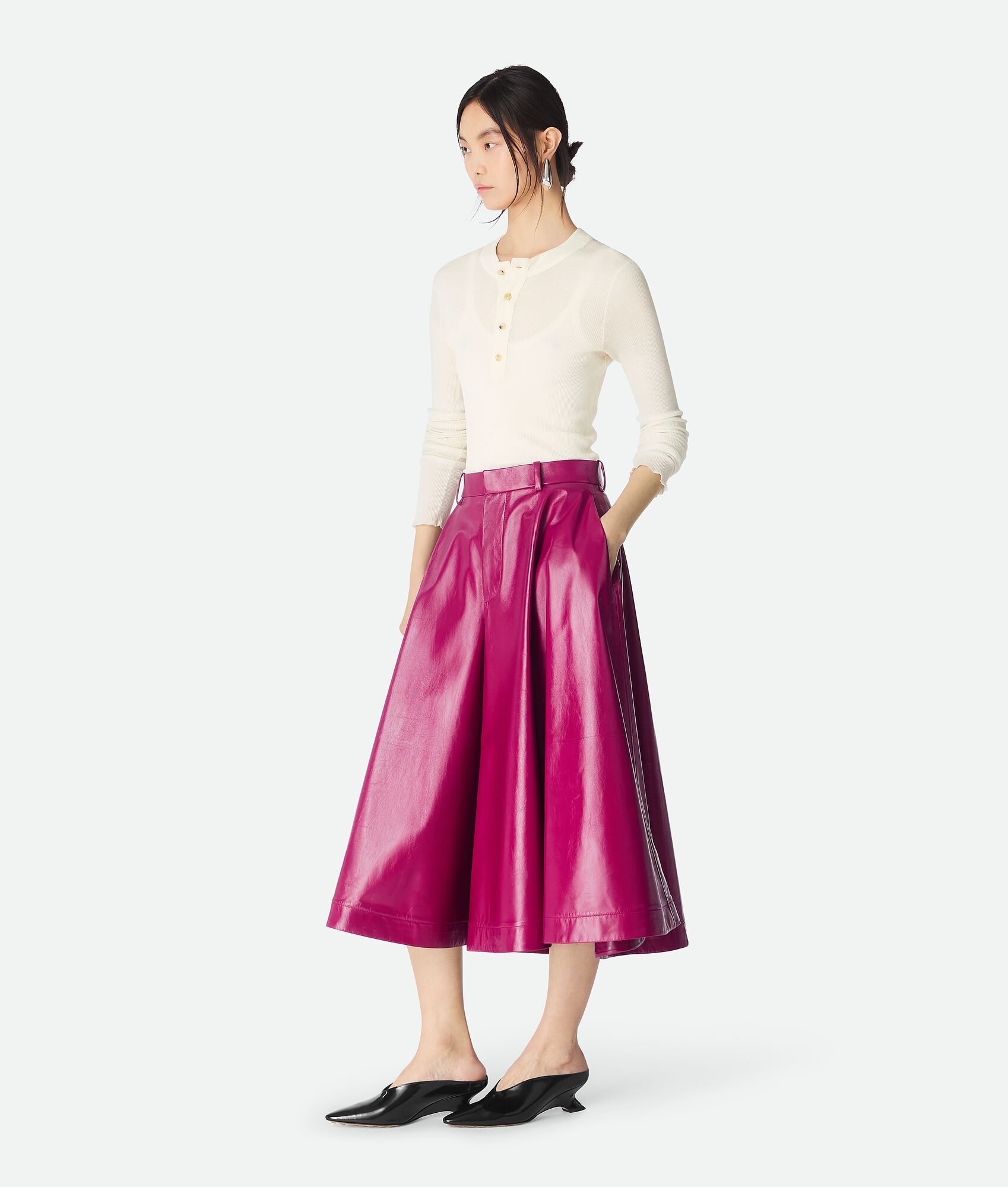 Shiny Leather Culotte - 2