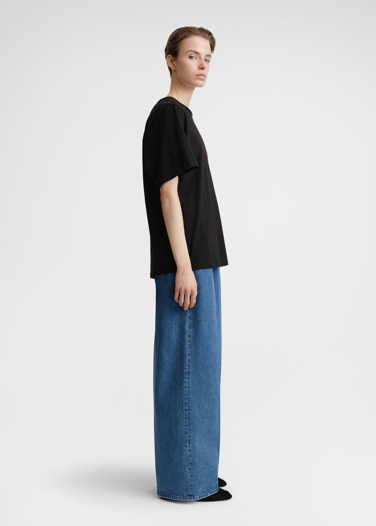 Oversized cotton tee black - 3