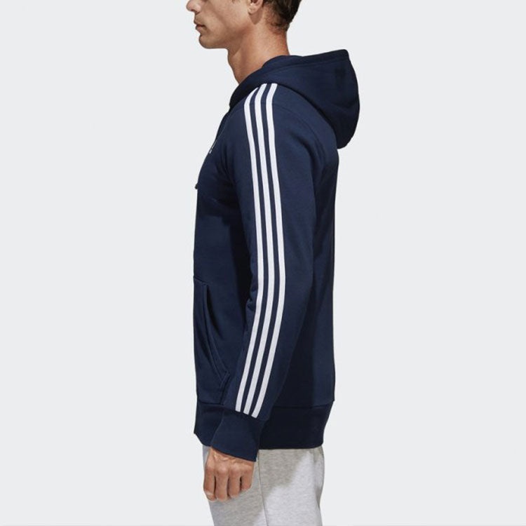 adidas Stripe logo Sports Hooded Jacket Blue S98787 - 5