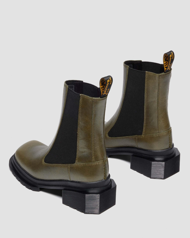 MAYBOLE CHELSEA Square Toe Leather Boots 6