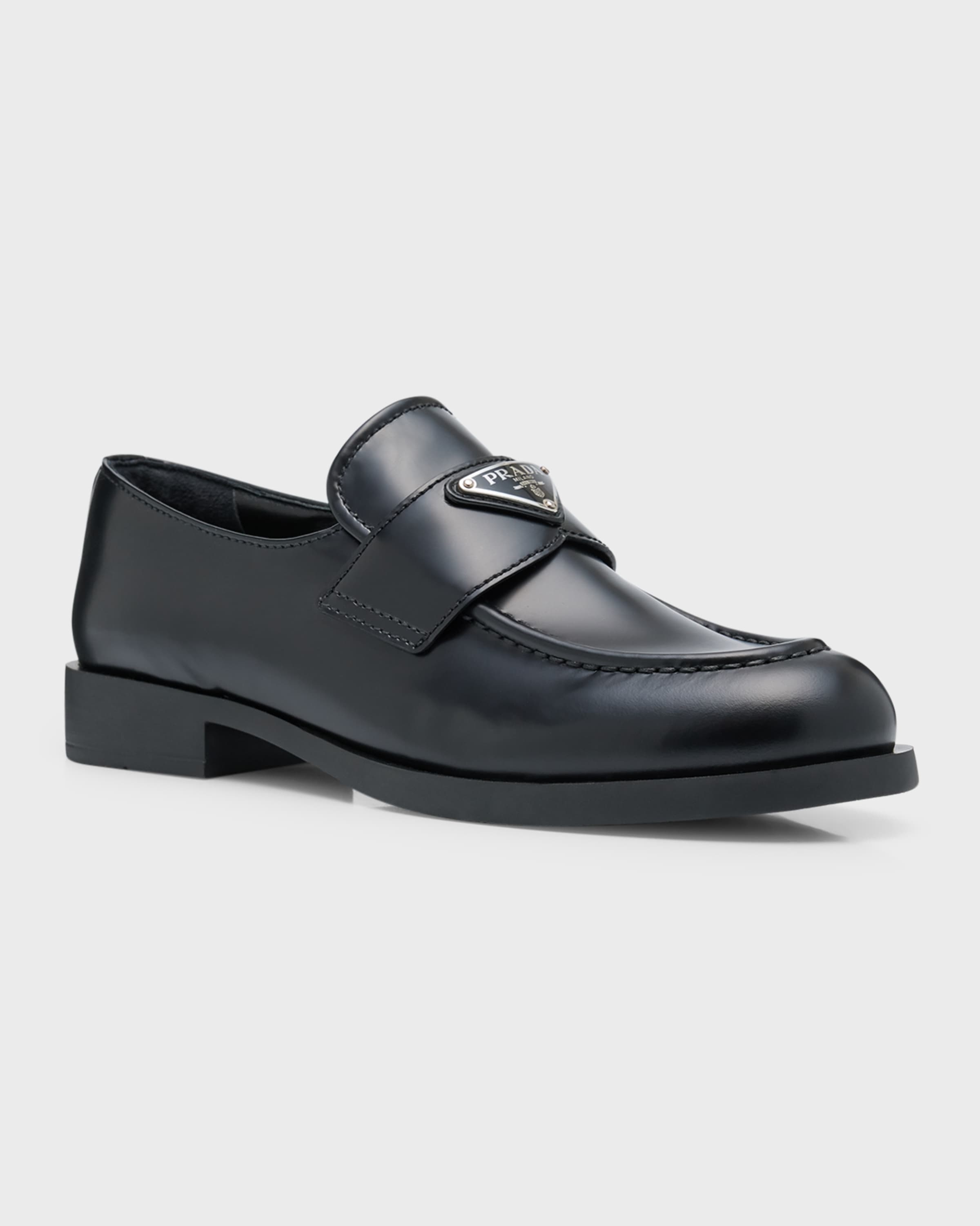 Leather Slip-On Flat Loafers - 3