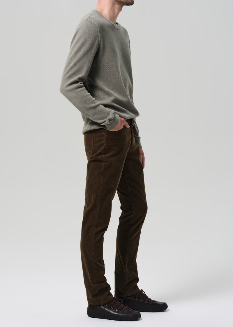 Gage Slim Straight Stretch Corduroy In Olive 4