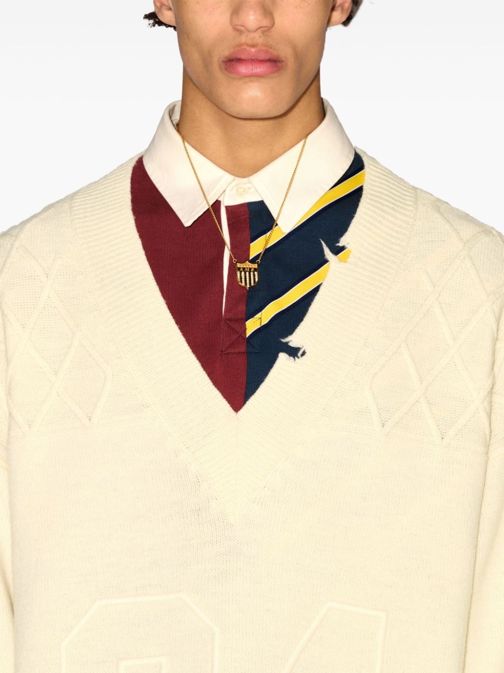 number-embroidered jumper - 6