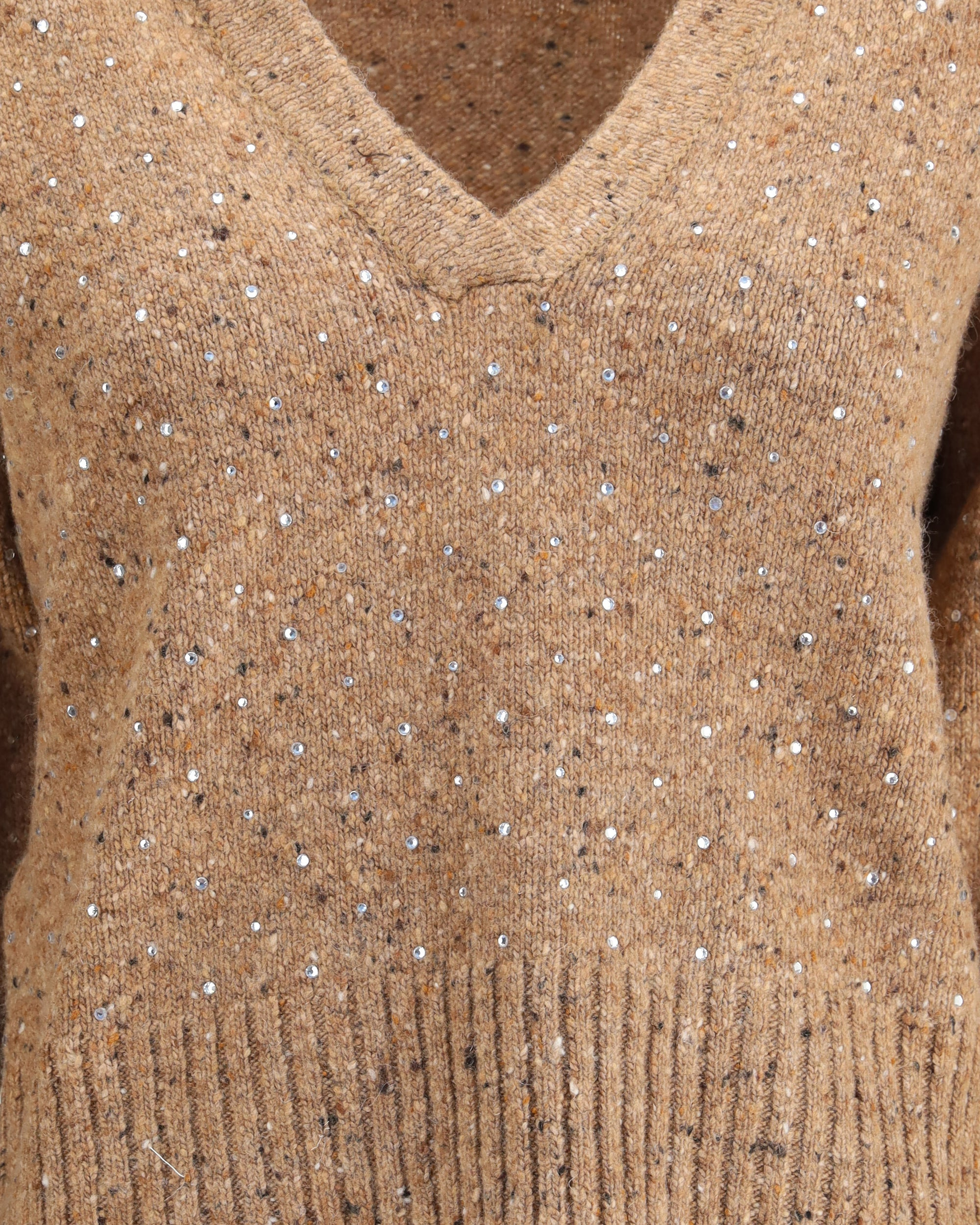 V-neck Sweater with rhinestones - 3