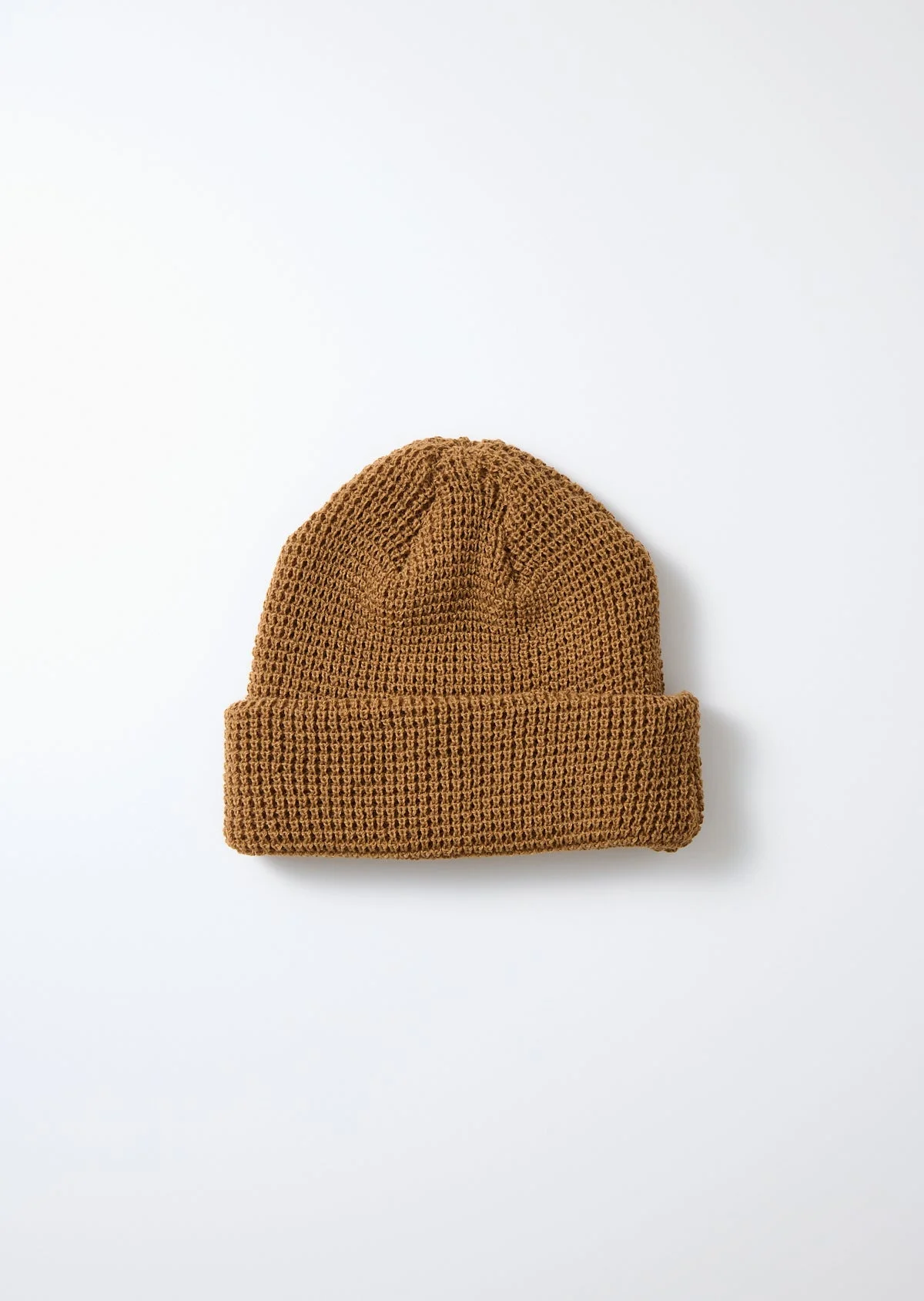 ROTOTO - COTTON WAFFLE KNIT WATCH CAP - TAN - 1
