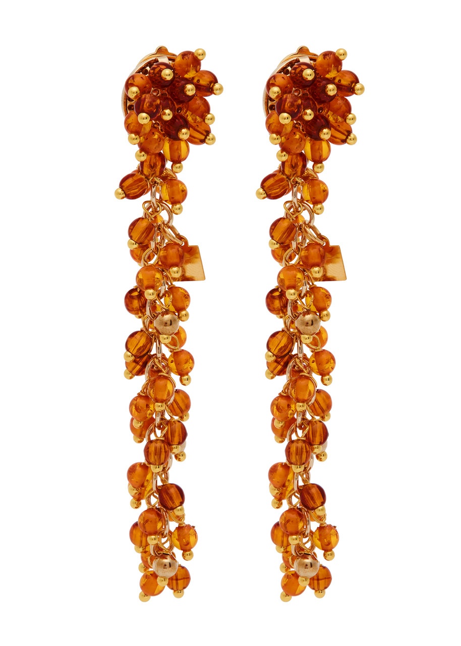 Rosantica Beaded Metal Clip-on Drop Earrings - 1