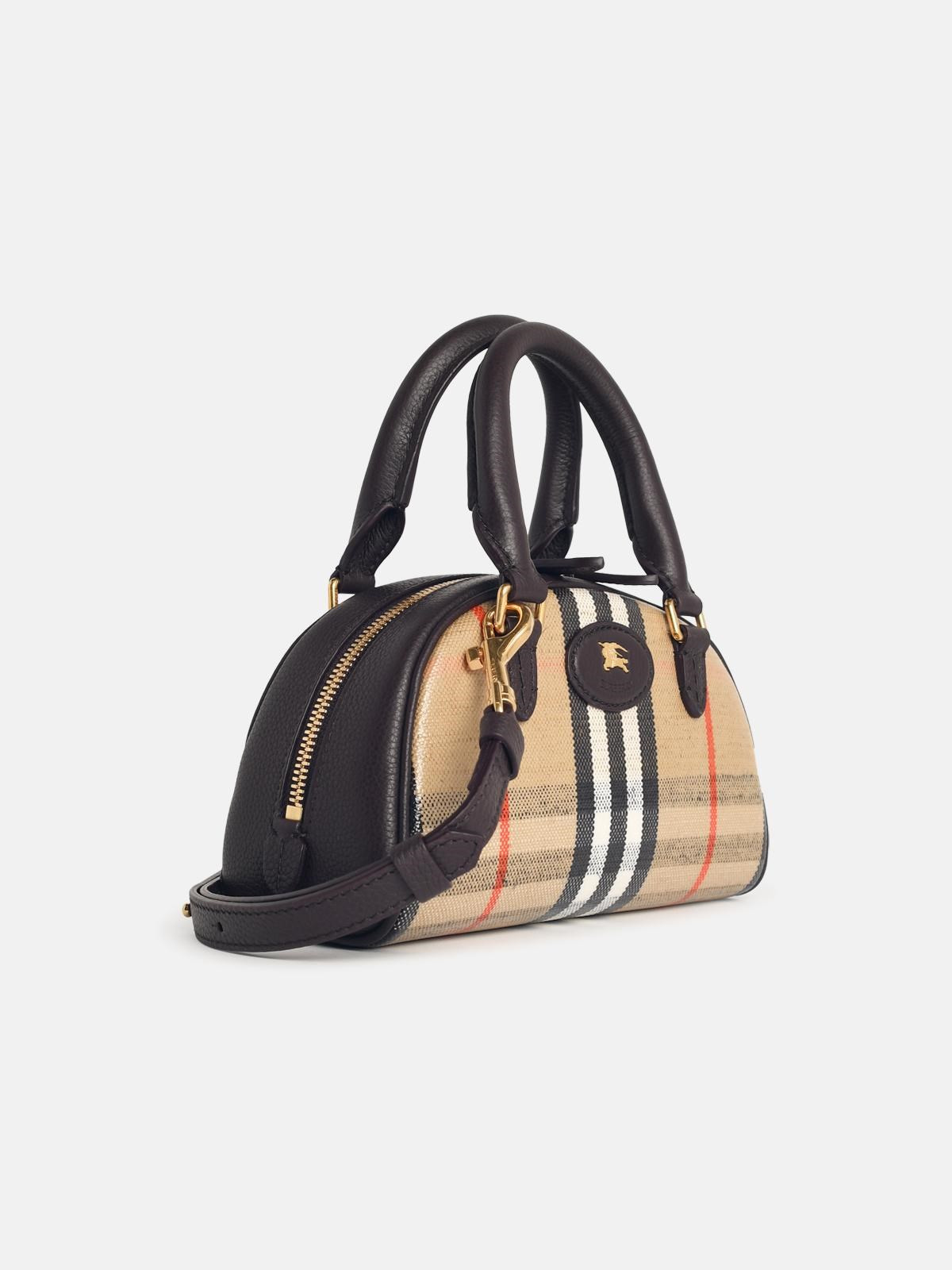 'BOWLING' BEIGE LEATHER BLEND BAG - 2