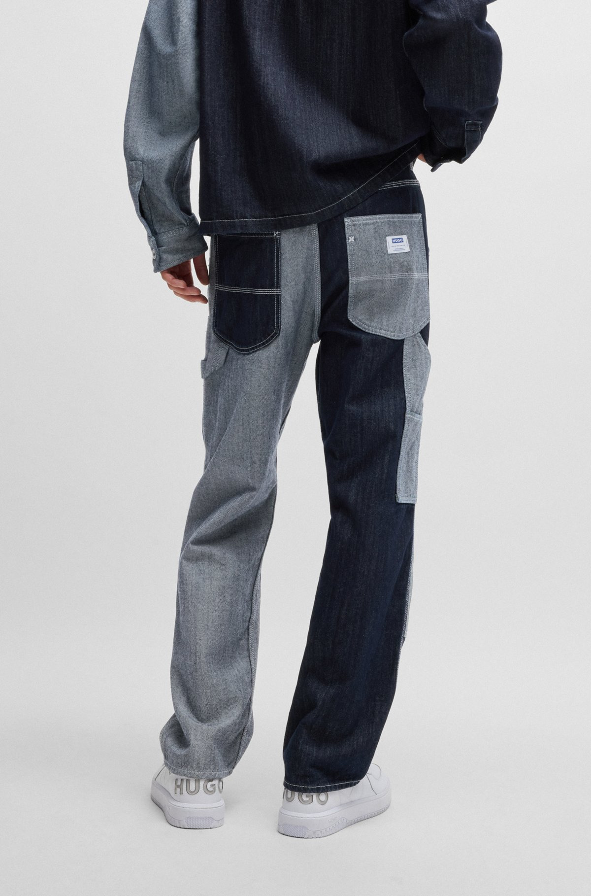 LOOSE-FIT JEANS IN MIXED DENIMS - 4