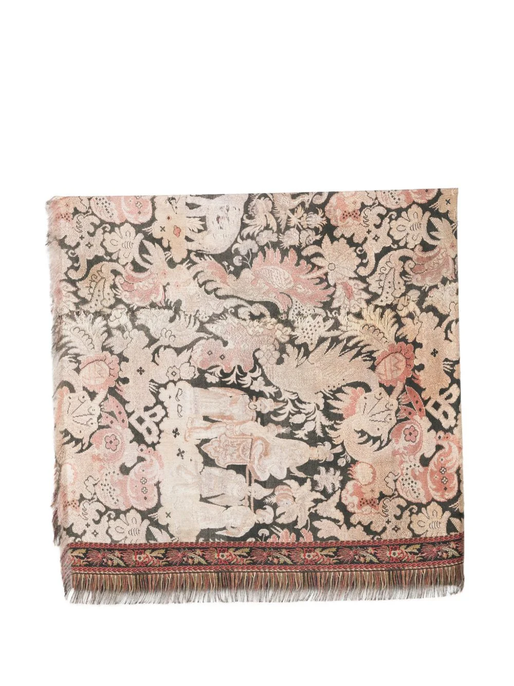 jacquard-knit fringed scarf - 1