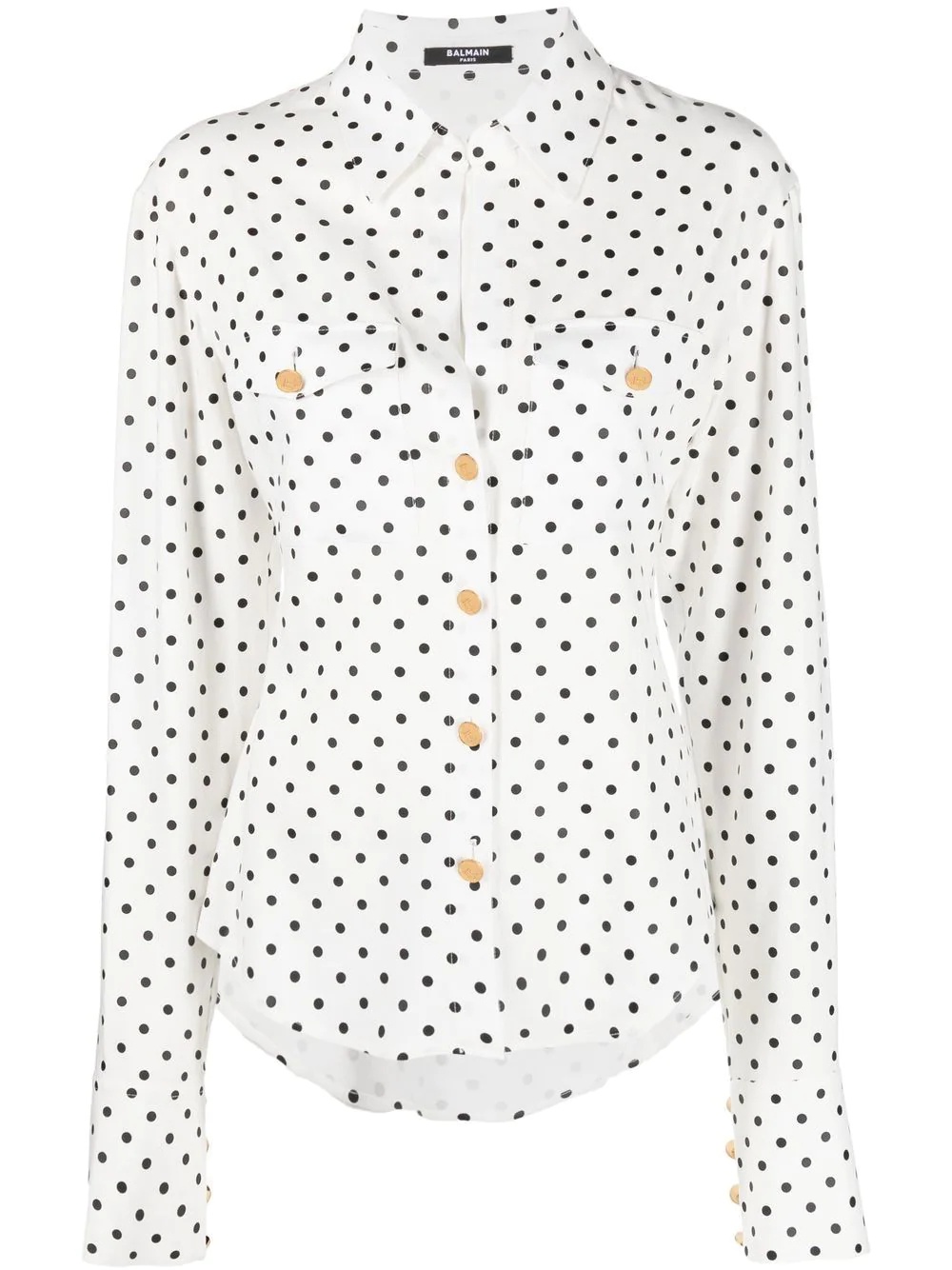 polka-dot long-sleeve shirt - 1