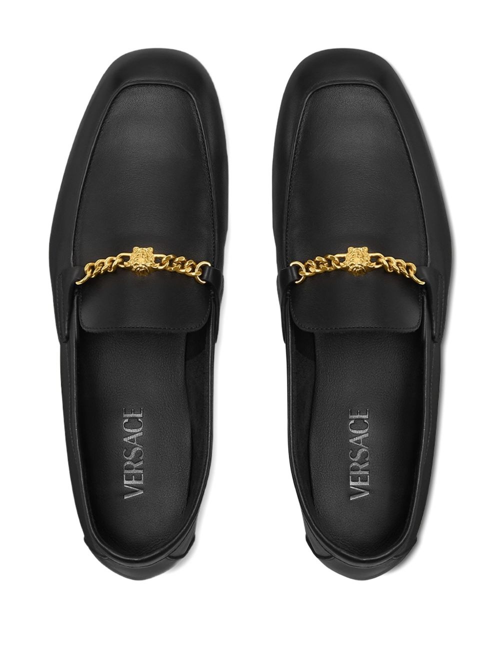 Medusa chain-detail loafers - 3