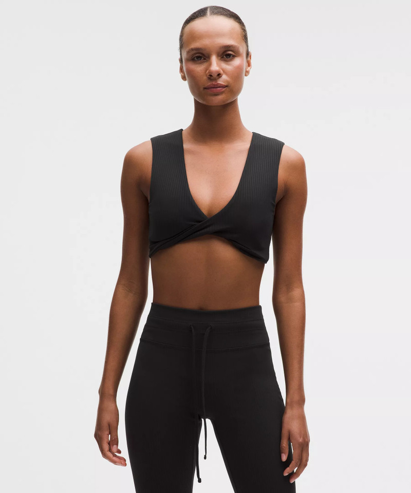 Ribbed Nulu Twist-Front V-Neck Bra *Light Support, B/C Cup 1