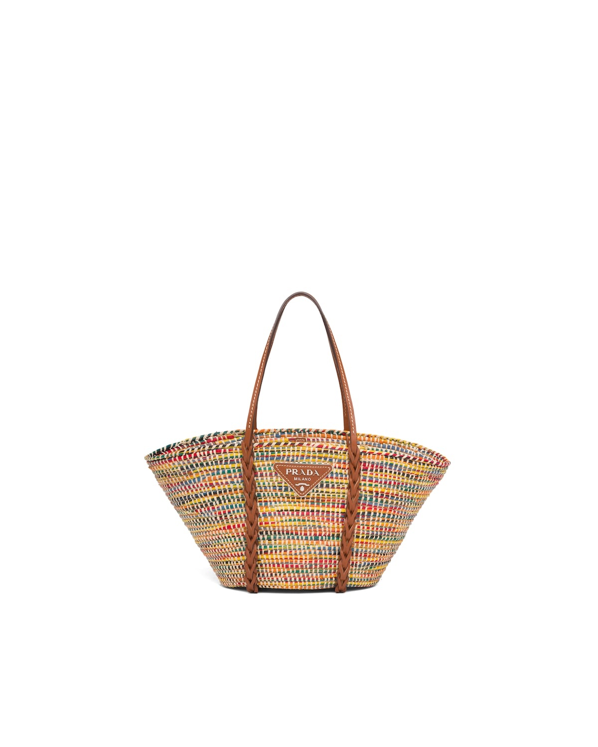 Straw and Leather Tote - 1